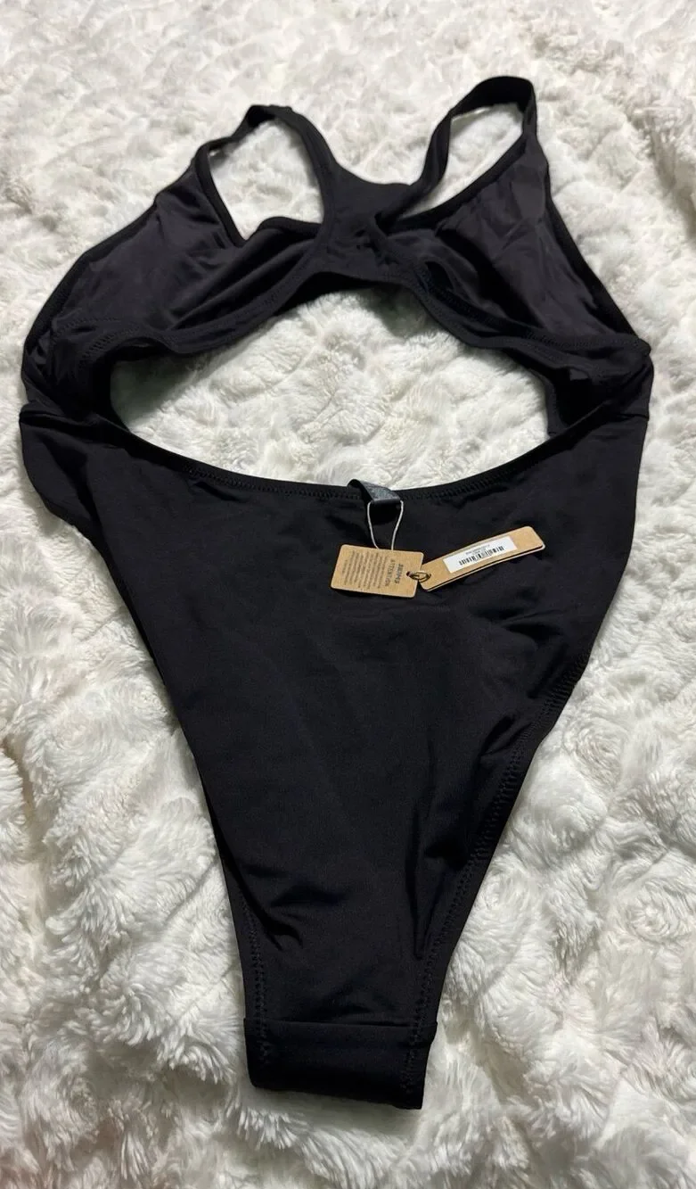 Skims swim Cut Out Monokini Swimsuit one piece Onyx 2x